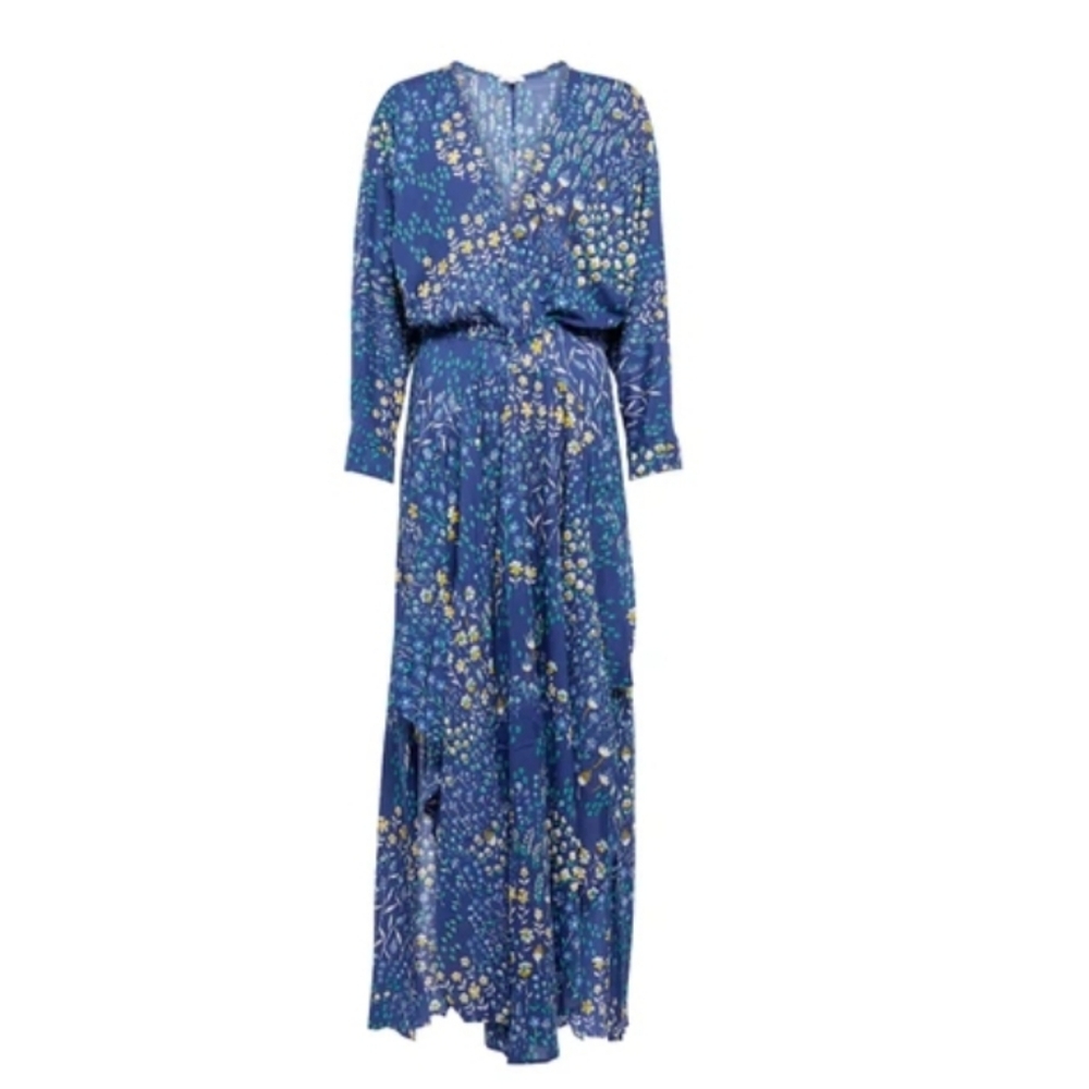 Poupette St. Barth ILONA Floral Maxi Dress In Blue Bouquet